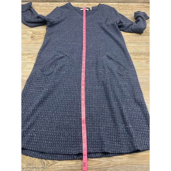 Soft Surroundings Blue Lima Long Sleeve Printed Knit Tunic Dress MED Minimalist - Picture 8 of 15